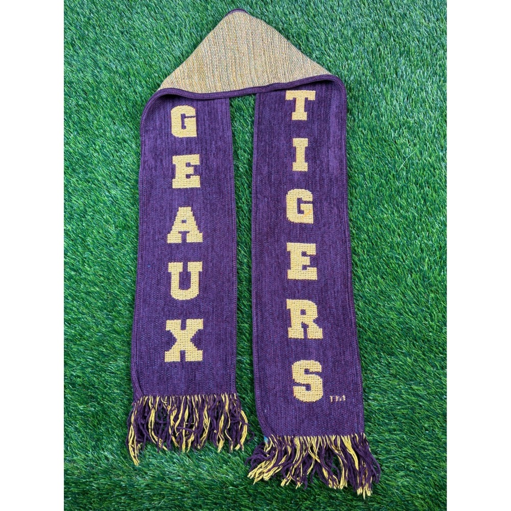 LSU Scarf Geaux Tigers 5 Foot Long Custom Made In USA - Picture 1 of 5